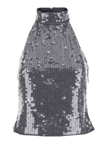 Sleeveless Top With All-over Sequins In Tech Fabric Woman - Rotate by Birger Christensen - Modalova