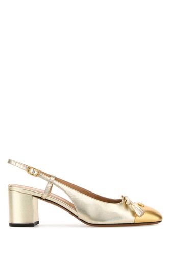 Gold Leather Vlogo Signature Pumps - Valentino Garavani - Modalova