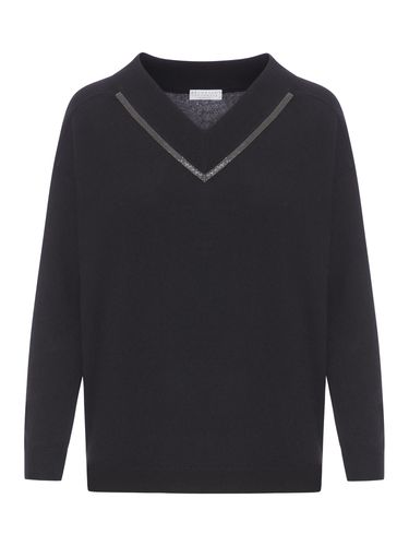 Sweater With Decoration - Brunello Cucinelli - Modalova