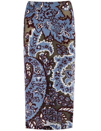 Light Blue Velvet Jacquard Tulle Skirt - Etro - Modalova