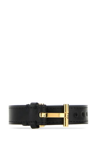 Tom Ford Black Leather T Bracelet - Tom Ford - Modalova