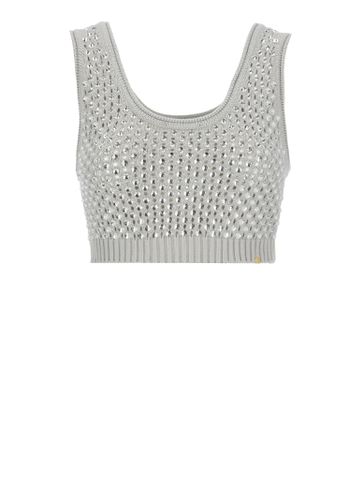 Knitted Top With Strass - Elisabetta Franchi - Modalova