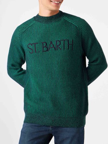 Man Green Half-turtleneck Ribbed Sweater - MC2 Saint Barth - Modalova
