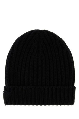 Prada Black Wool Blend Beanie Hat - Prada - Modalova