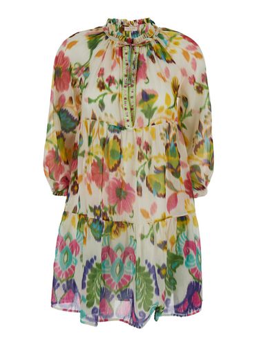 Mini Dress With Floreal Print In Cotton And Silk Woman - Anjuna - Modalova