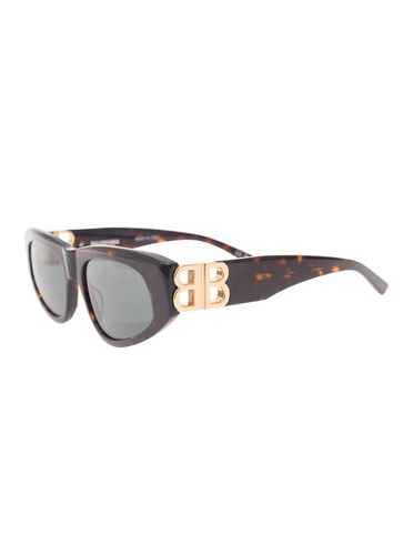 Dynasty Rectangle Rectangular Sunglasses With Silver-tone Detailing In Acetate Woman - Balenciaga - Modalova