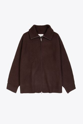 Knitwear - 5gg Boiled Wool Half Zip Jumper Brown boiled wool cardigan with metal zip - Iwaki - Studio Nicholson - Modalova