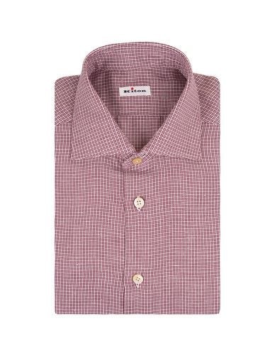 Kiton Red Houndstooth Pattern Shirt - Kiton - Modalova