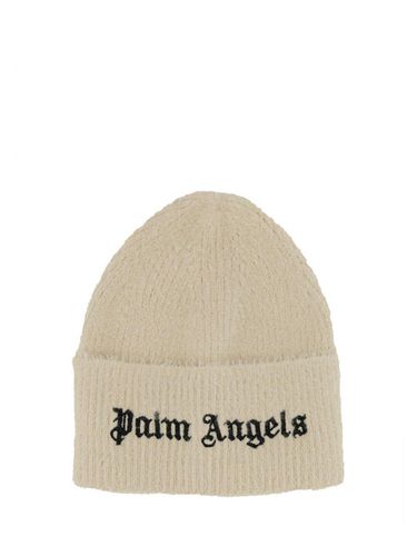 Logo Embroidered Knitted Beanie - Palm Angels - Modalova