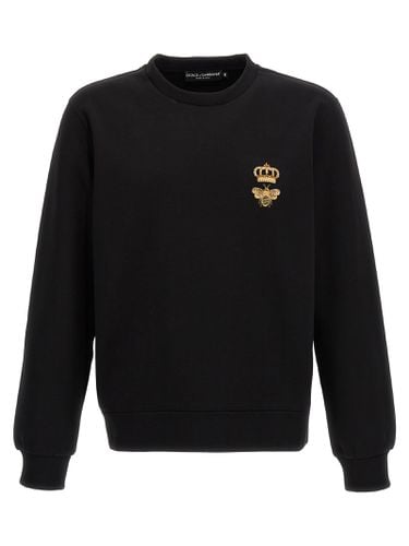 Crown Bee Embroidered Sweatshirt - Dolce & Gabbana - Modalova