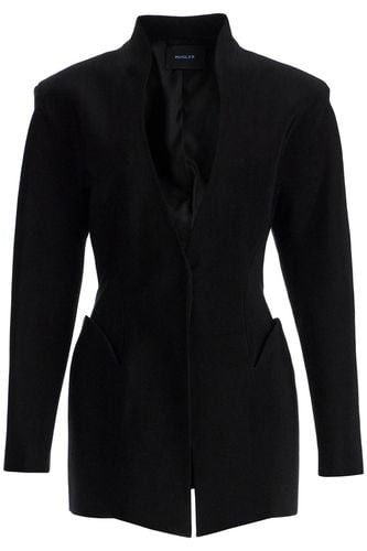 Short Black V-neck Jacket With Contemporary Design - Mugler - Modalova