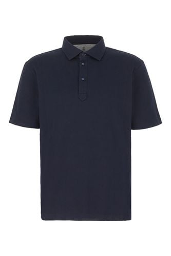 Midnight Blue Cotton Polo Shirt - Brunello Cucinelli - Modalova