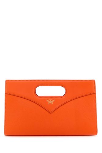 Fluo Orange Leather Diamond Handbag - MCM - Modalova