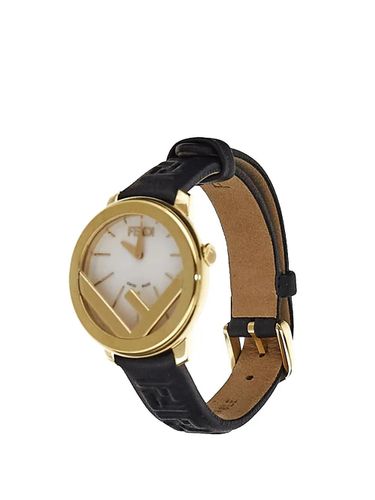Circle Watch With Embossed Logo Strap - Fendi - Modalova