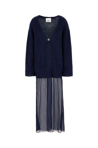 Blue Mohair Blend Cardigan - Erika Cavallini - Modalova