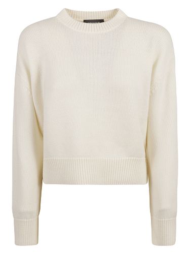 Crew Neck Sweater With Embossed Effect Detail - Fabiana Filippi - Modalova