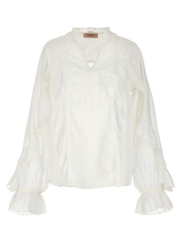 TwinSet Embroidery Ruffle Blouse - TwinSet - Modalova