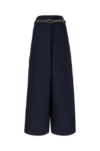 Navy Blue Cotton Blend Pants - Giorgio Armani - Modalova