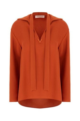 Vlogo Plaque V-neck Blouse - Valentino - Modalova