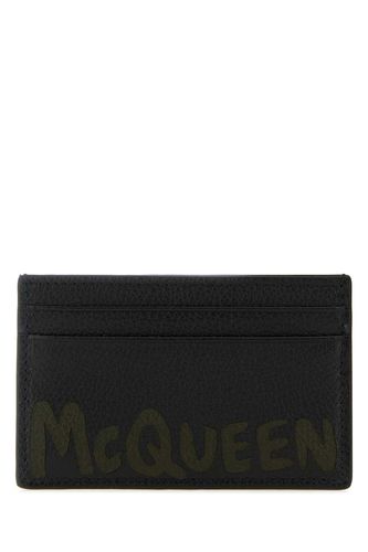 Black Leather Card Holder - Alexander McQueen - Modalova