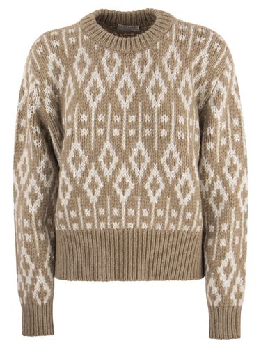Dazzling Vintage Jacquard Cashmere Sweater Feather - Brunello Cucinelli - Modalova