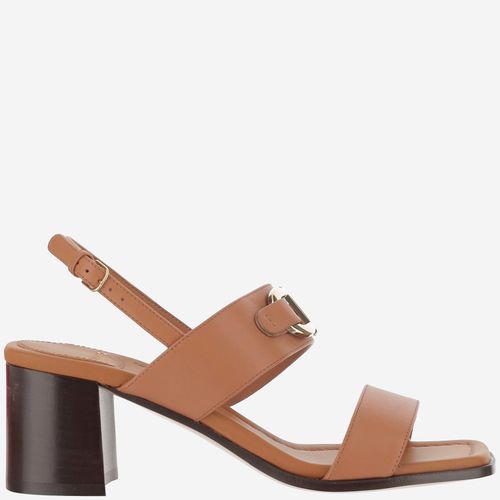 Ferragamo Leather Sandals With Logo - Ferragamo - Modalova