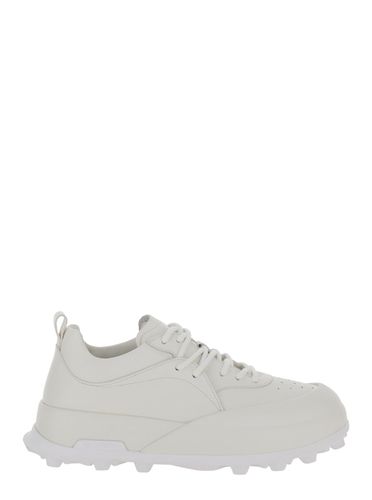 Orb Low Top Sneakers With Cleated Sole In Leather Man - Jil Sander - Modalova