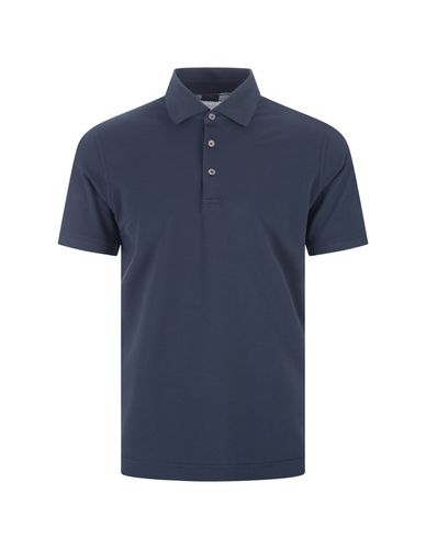 Dark Light Cotton Piquet Polo Shirt - Fedeli - Modalova