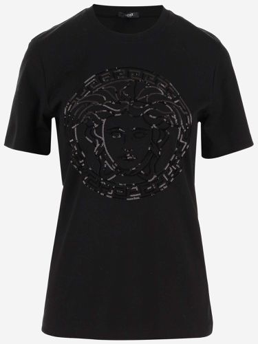 Versace Cotton T-shirt With Logo - Versace - Modalova