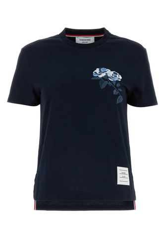 Blue Cotton T-shirt - Thom Browne - Modalova