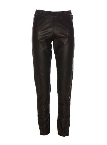 Elasticated Waistband Leather Trousers - Parosh - Modalova