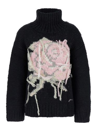 Turtleneck With Floral Pattern - Ganni - Modalova