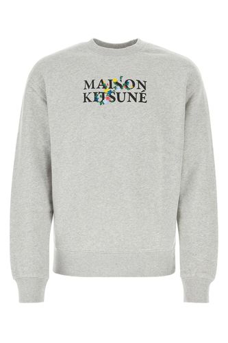 Melange Grey Cotton Sweatshirt - Maison Kitsuné - Modalova