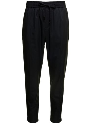 Black Jogger Pants Witrh Drawstring In Jersey Lined Nylon Man - Dolce & Gabbana - Modalova