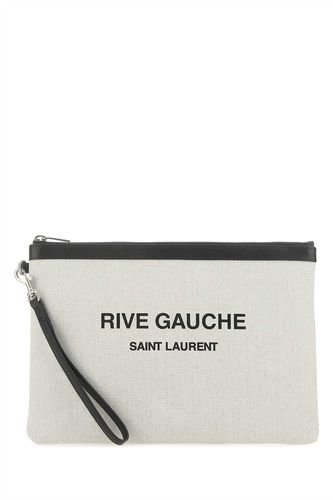 Sand Canvas Rive Gauche Clutch - Saint Laurent - Modalova