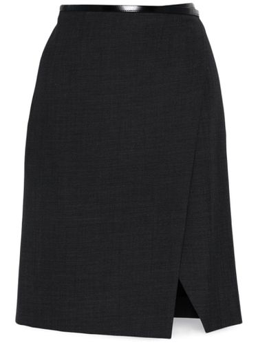 Anthracite Virgin Wool Midi Skirt - Philosophy di Lorenzo Serafini - Modalova