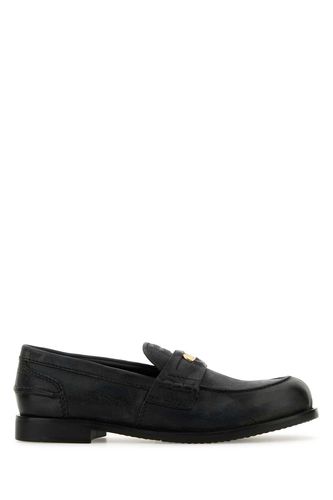 Miu Miu Slate Leather Loafers - Miu Miu - Modalova