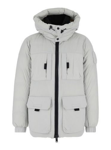 Brandon 3q Jacket With Hood And Logo Patch On The Sleeve In Tech Fabric Man - Moose Knuckles - Modalova