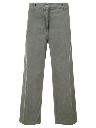 Wide Straight Leg Plain Trousers - Aspesi - Modalova