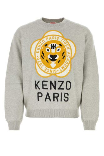 Melange Grey Wool Blend Sweater - Kenzo - Modalova