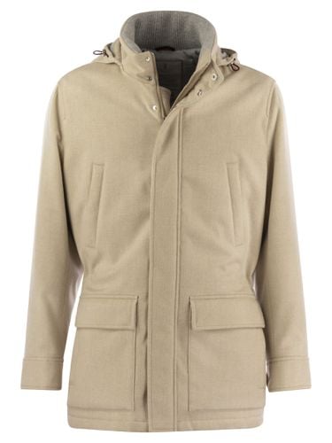 Suede Hooded Outerwear - Brunello Cucinelli - Modalova