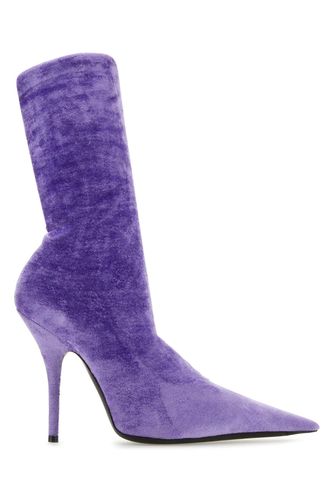 Lilac Velvet Knife Ankle Boots - Balenciaga - Modalova