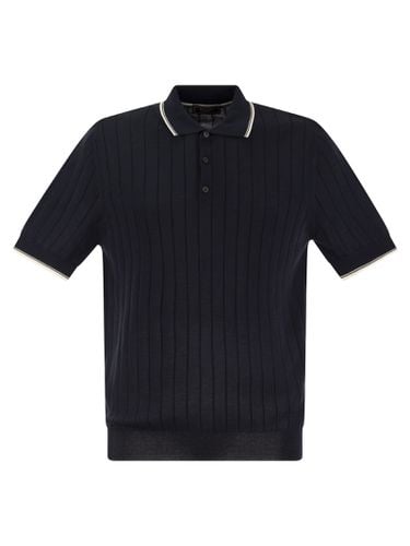 Polo Shirt In Pure Cotton Crepe Yarn With Flat Rib - Peserico - Modalova