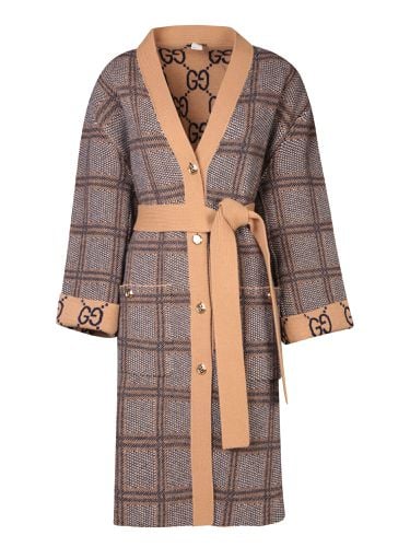 Gucci Patterned Brown Long Cardigan - Gucci - Modalova