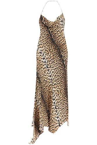 Leopard Print Dress With Asymmetrical Hem - Roberto Cavalli - Modalova