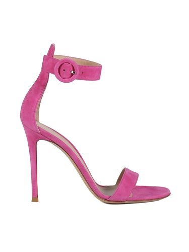 Fuchsia Suede Portofino 105 Sandals - Gianvito Rossi - Modalova