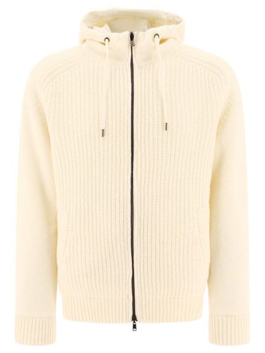Ribbed-knit Zipped Hooded Drawstring Reversibile Jacket - Herno - Modalova