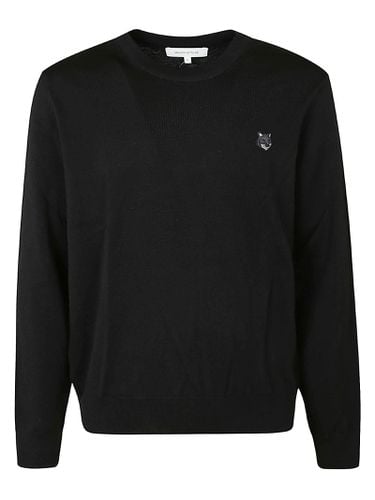 Fox Patched Rib Trim Plain Sweater - Maison Kitsuné - Modalova