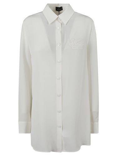 White Crepe De Chine Shirt With Embroidered Pegasus - Etro - Modalova
