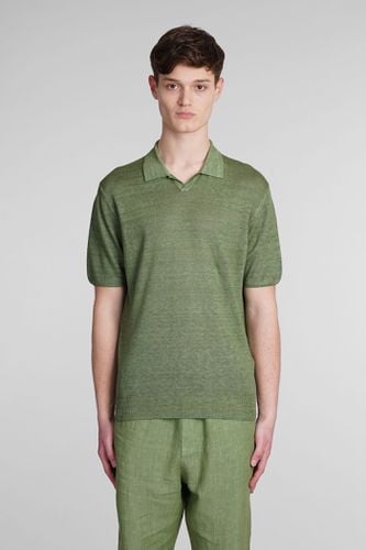 Lino Polo In Green Linen - 120% Lino - Modalova